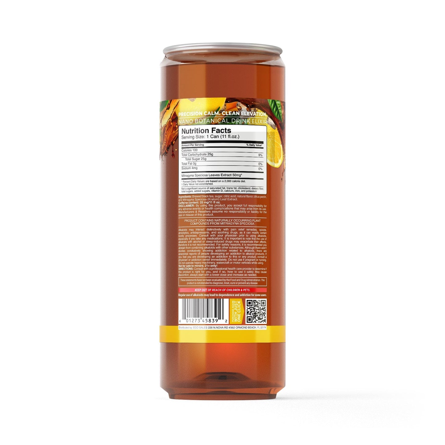 50mg Kratom Nano Iced Tea - Lemon - Fresh