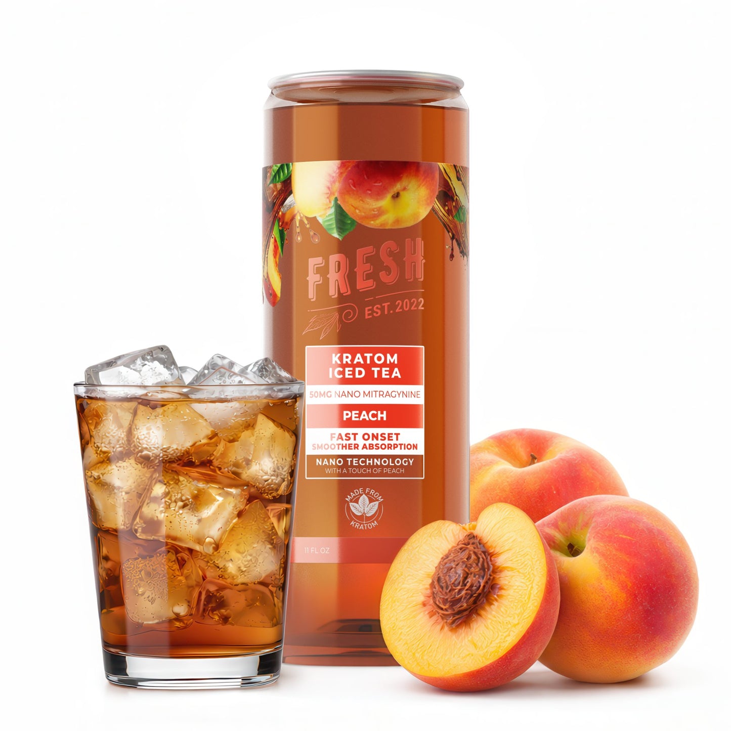 50mg Kratom Nano Iced Tea - Peach - Fresh