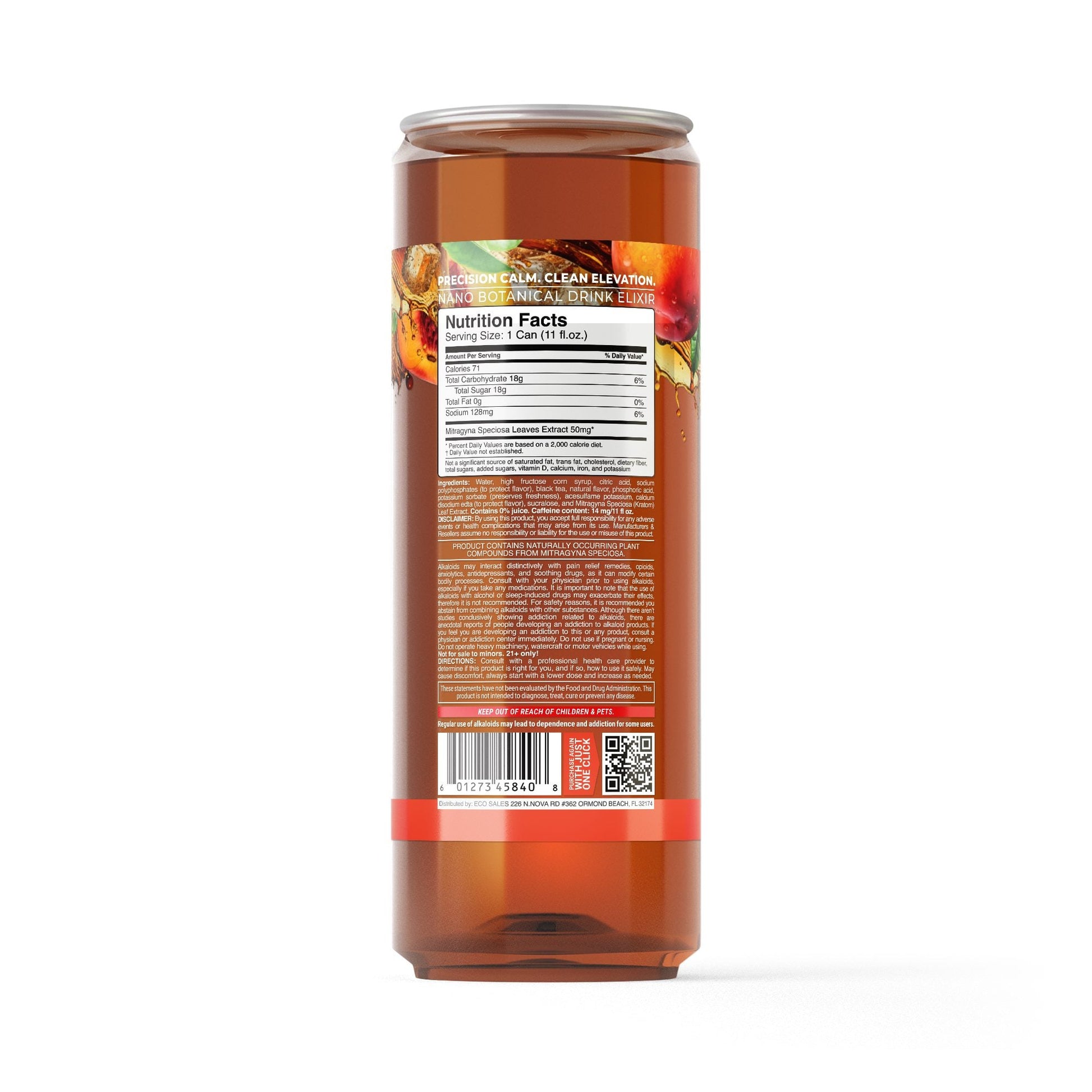 50mg Kratom Nano Iced Tea - Peach - Fresh