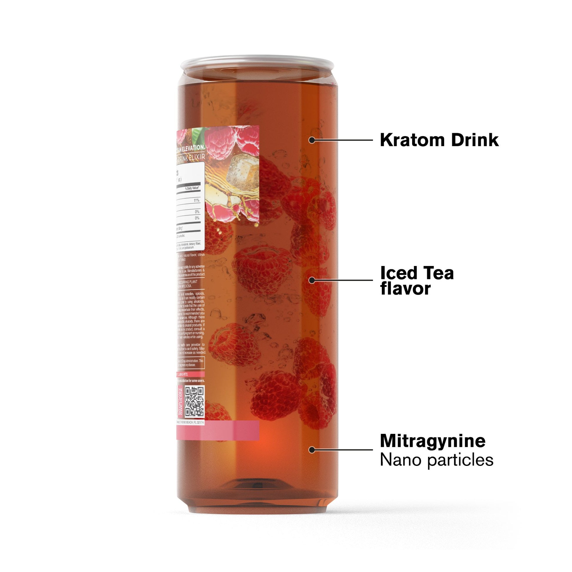 50mg Kratom Nano Iced Tea - Raspberry - Fresh