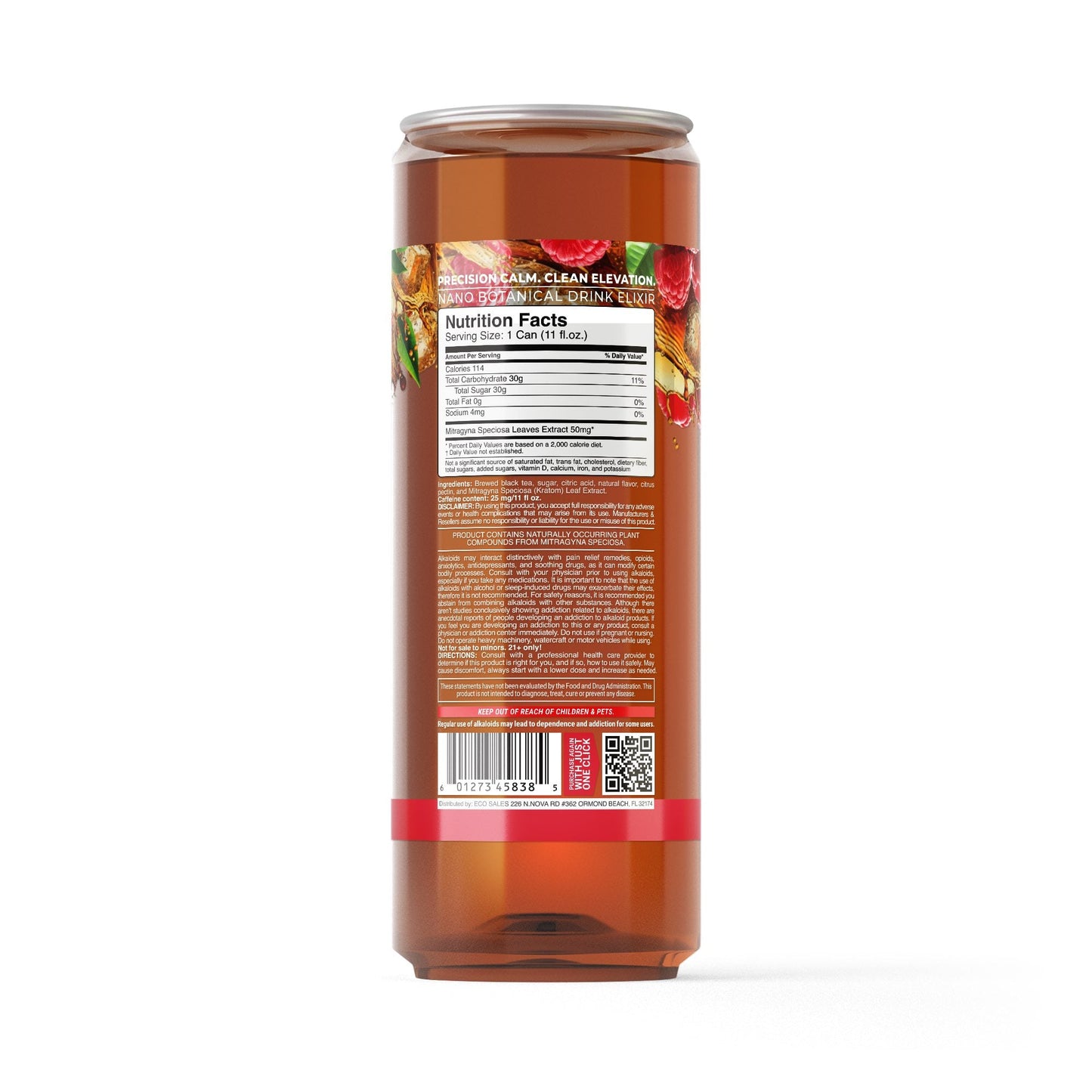 50mg Kratom Nano Iced Tea - Raspberry - Fresh