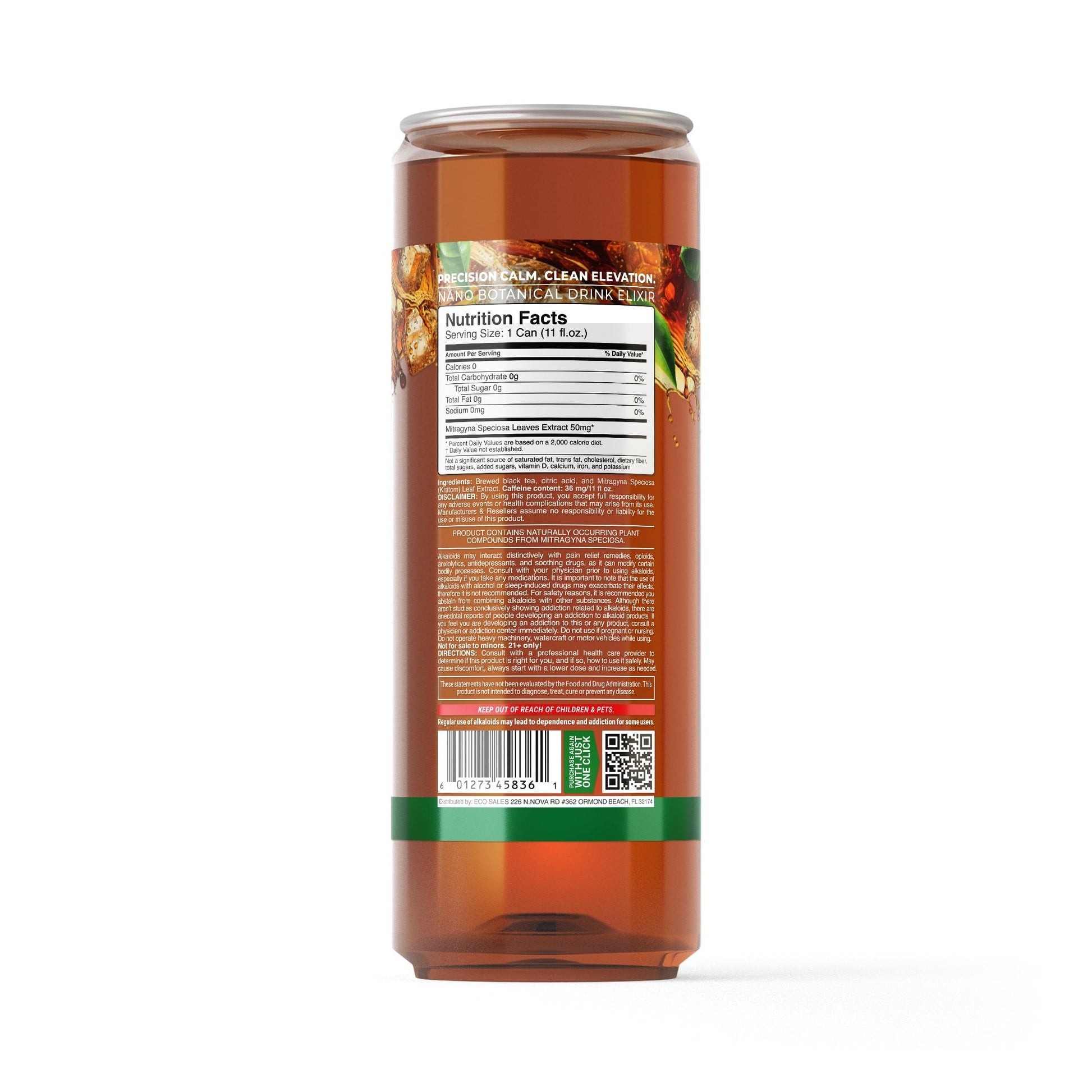 50mg Kratom Nano Iced Tea - Unsweetened - Fresh