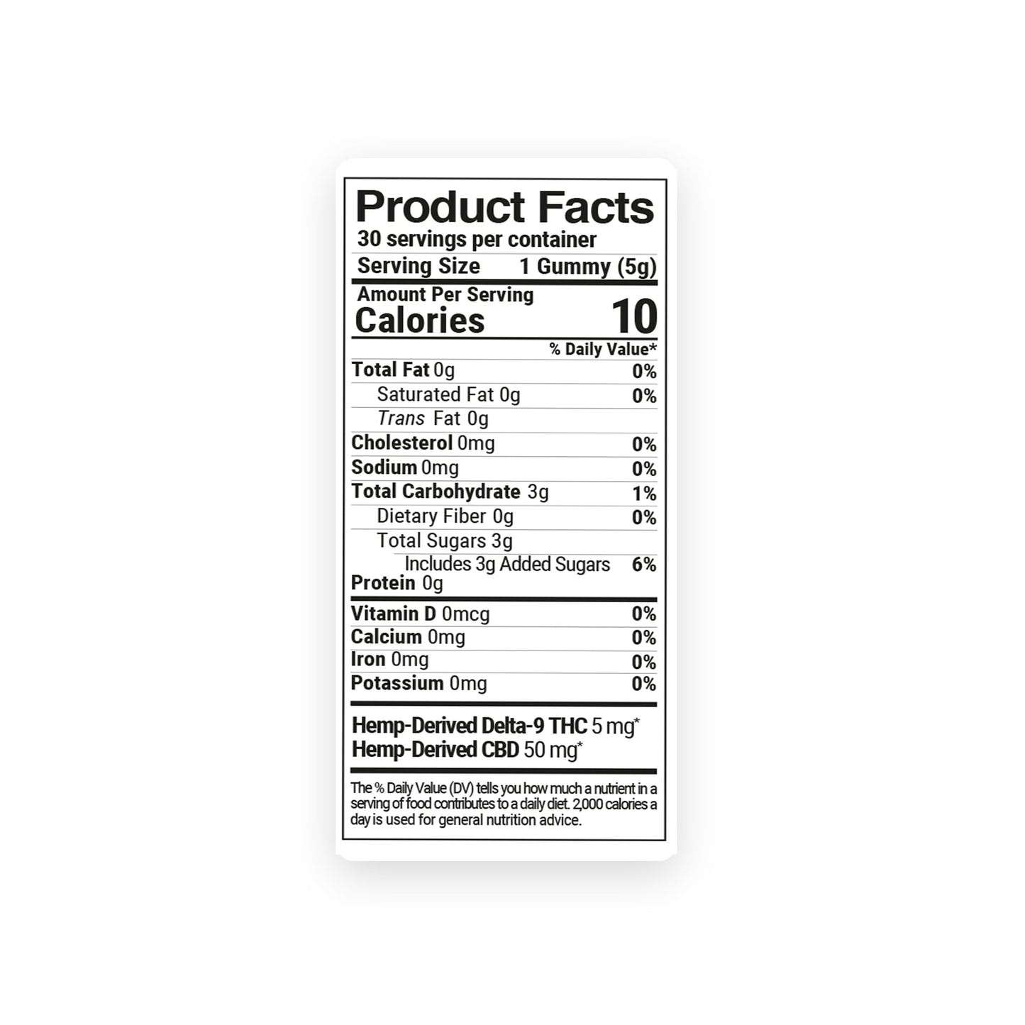 55mg D9 & CBD Isolate Gummies - D9 THC