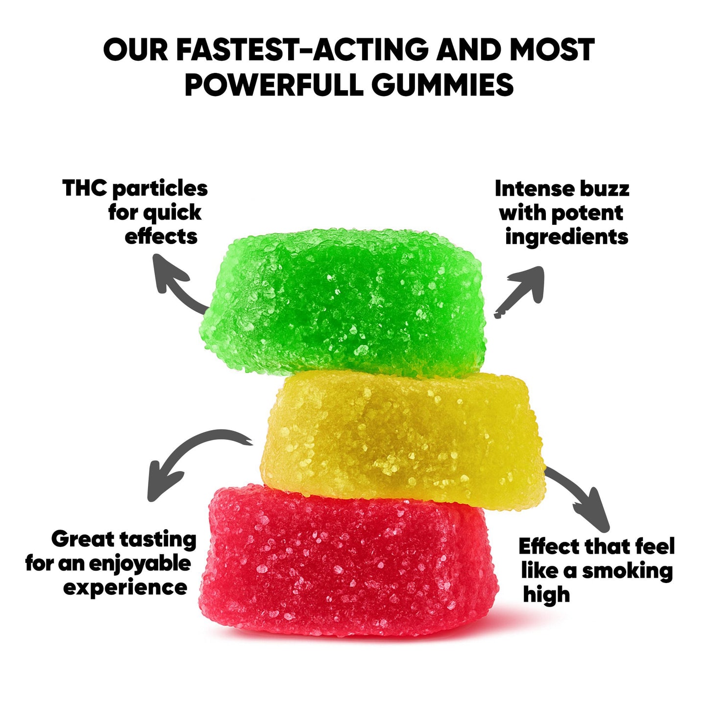 55mg D9 & CBD Isolate Gummies - D9 THC