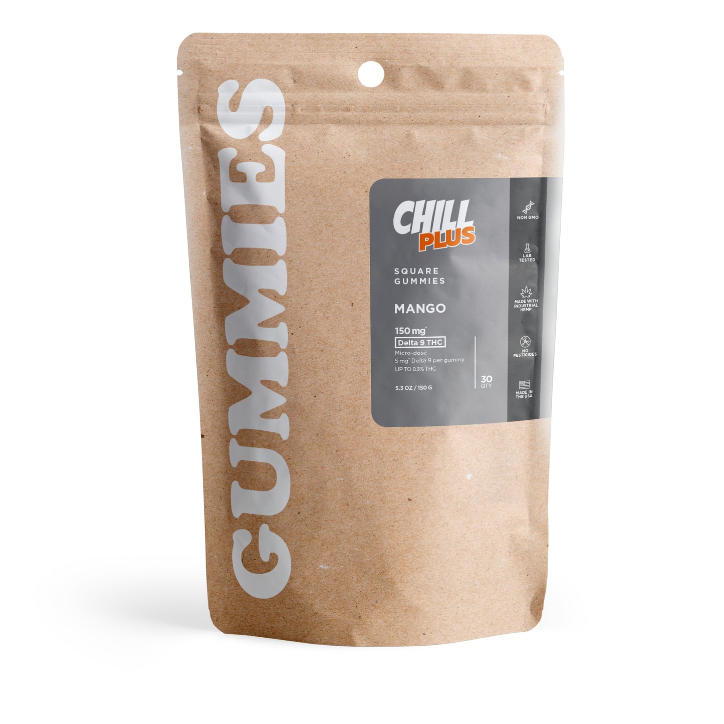 5mg Delta 9 Gummies - Mango - Chill Plus