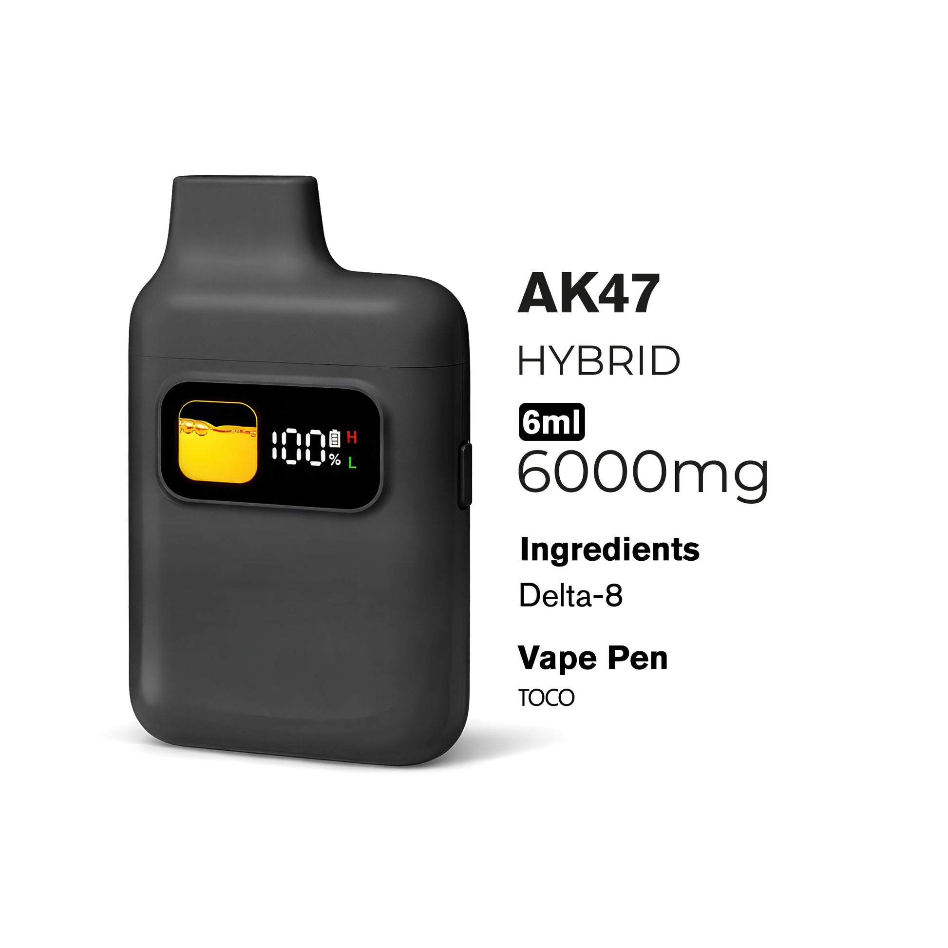 6000mg D8 Vape Pen - AK47 - Hybrid - 6ml - 10X