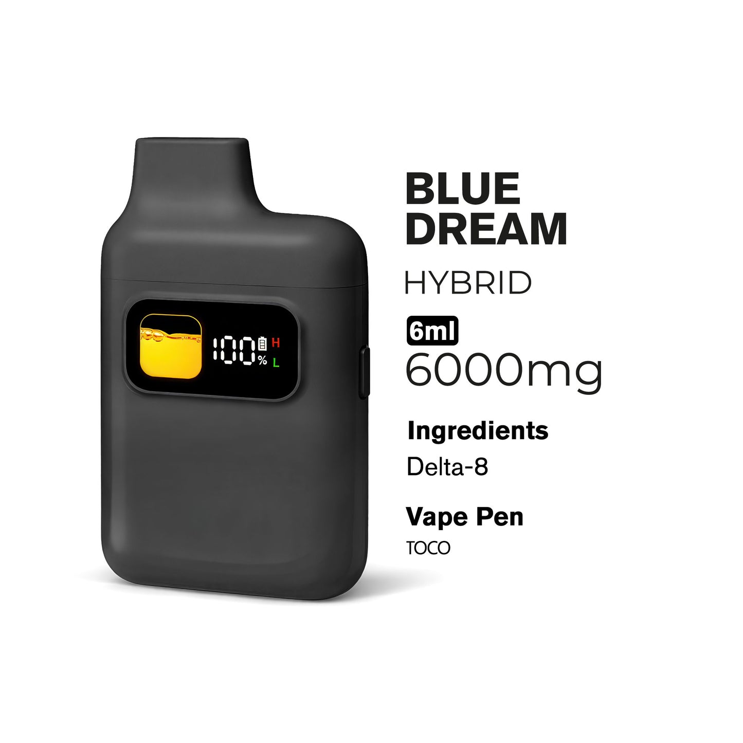 6000mg D8 Vape Pen - Blue Dream - Hybrid - 6ml - Chill Plus
