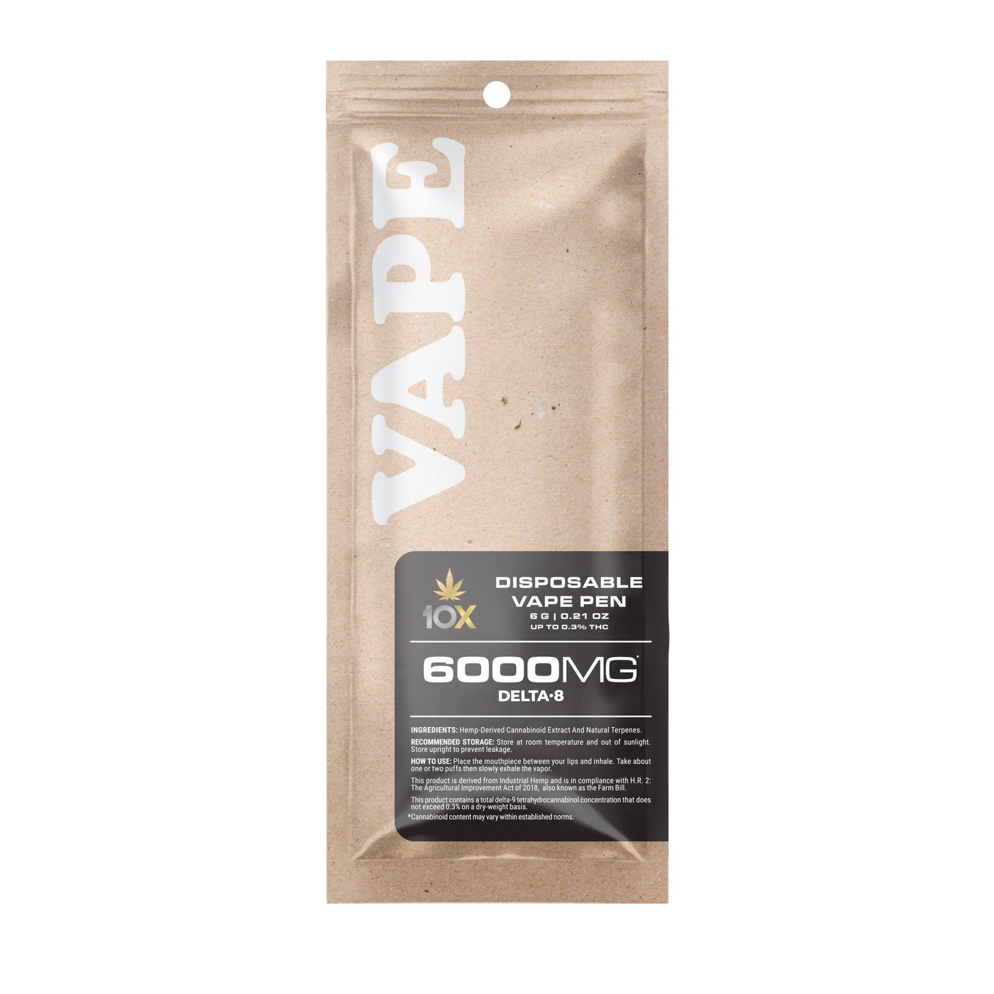 6000mg D8 Vape Pen - Grand Daddy Pluto - Indica - 6ml - 10X