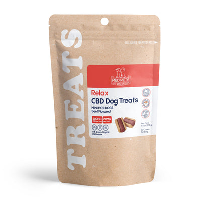 600mg CBD Pet Treats For Dogs - Mini Hot Dogs - MediPets