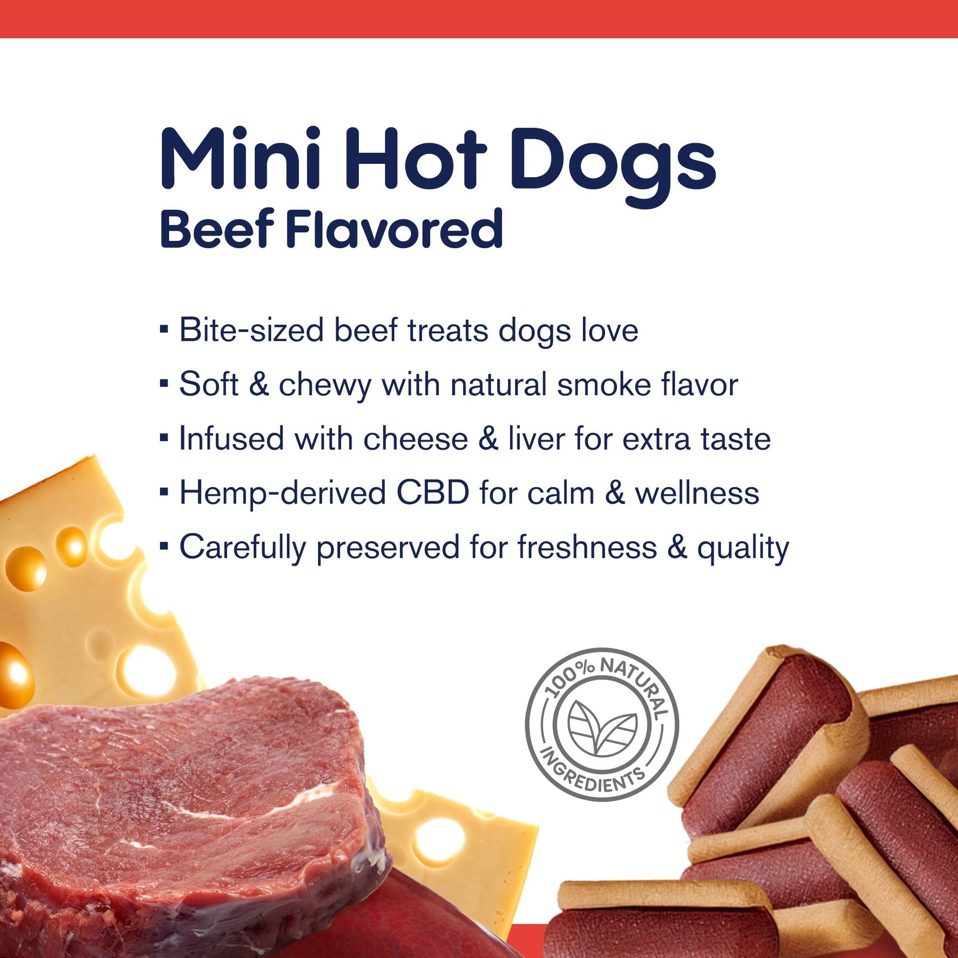 600mg CBD Pet Treats For Dogs - Mini Hot Dogs - MediPets