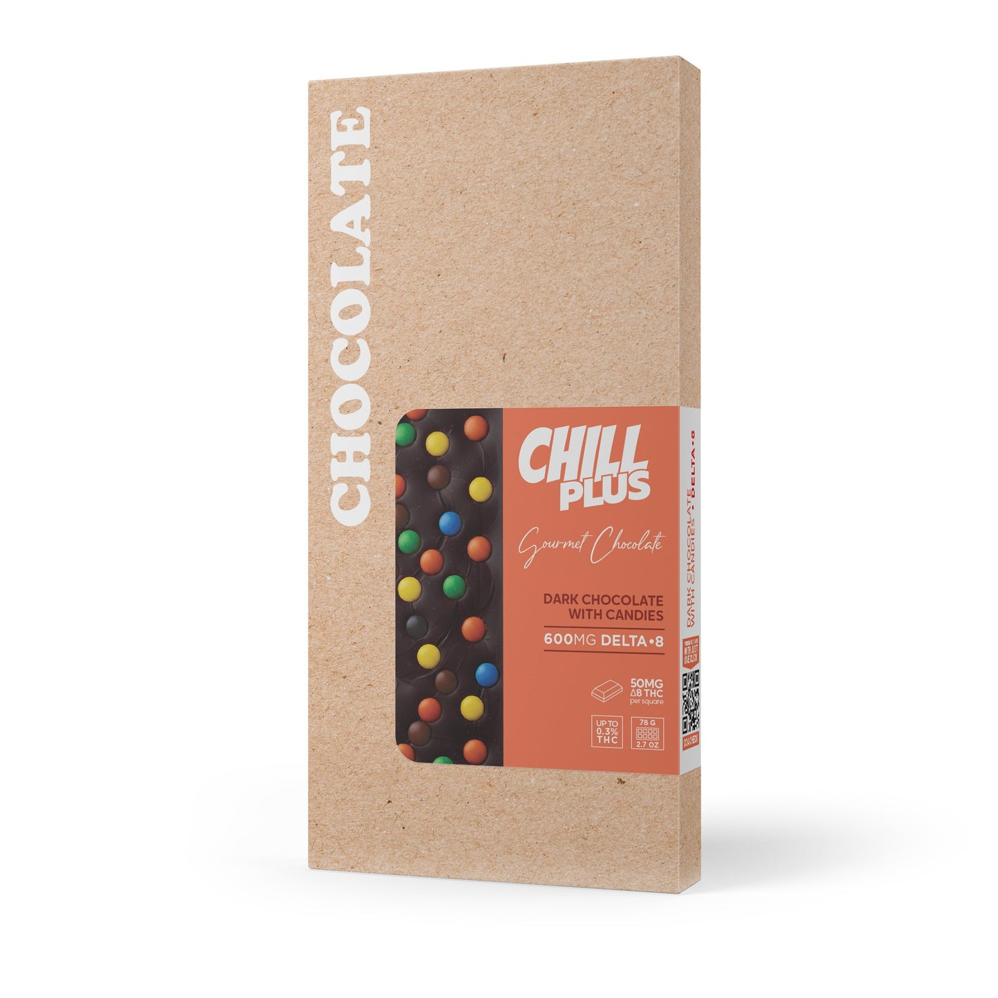 600mg Dark Chocolate & Candies Bar – Delta 8 – Chill Plus