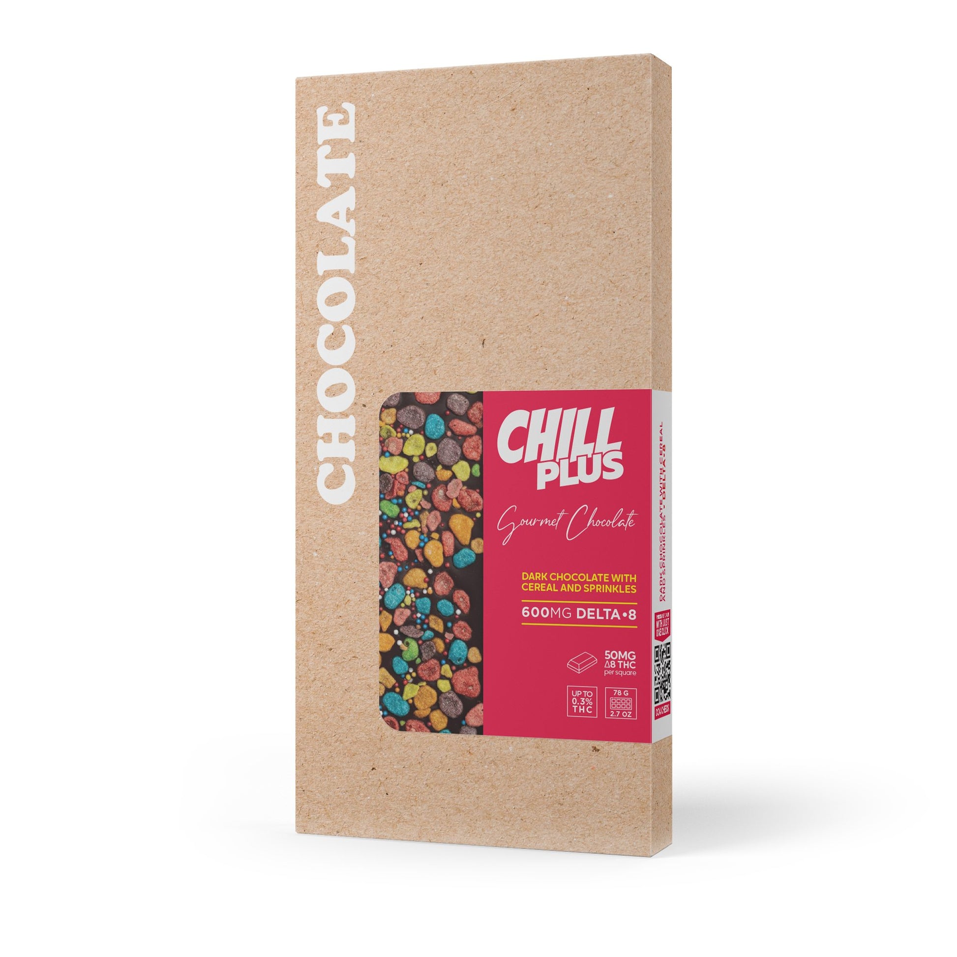 600mg Dark Chocolate with Cereal & Sprinkles Bar – Delta 8 – Chill Plus