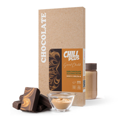 600mg Dark Chocolate & Peanut Butter Bar – Delta 8 – Chill Plus