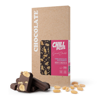 600mg Dark Chocolate & Peanuts Bar – Delta 8 – Chill Plus