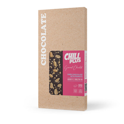 600mg Dark Chocolate & Peanuts Bar – Delta 8 – Chill Plus