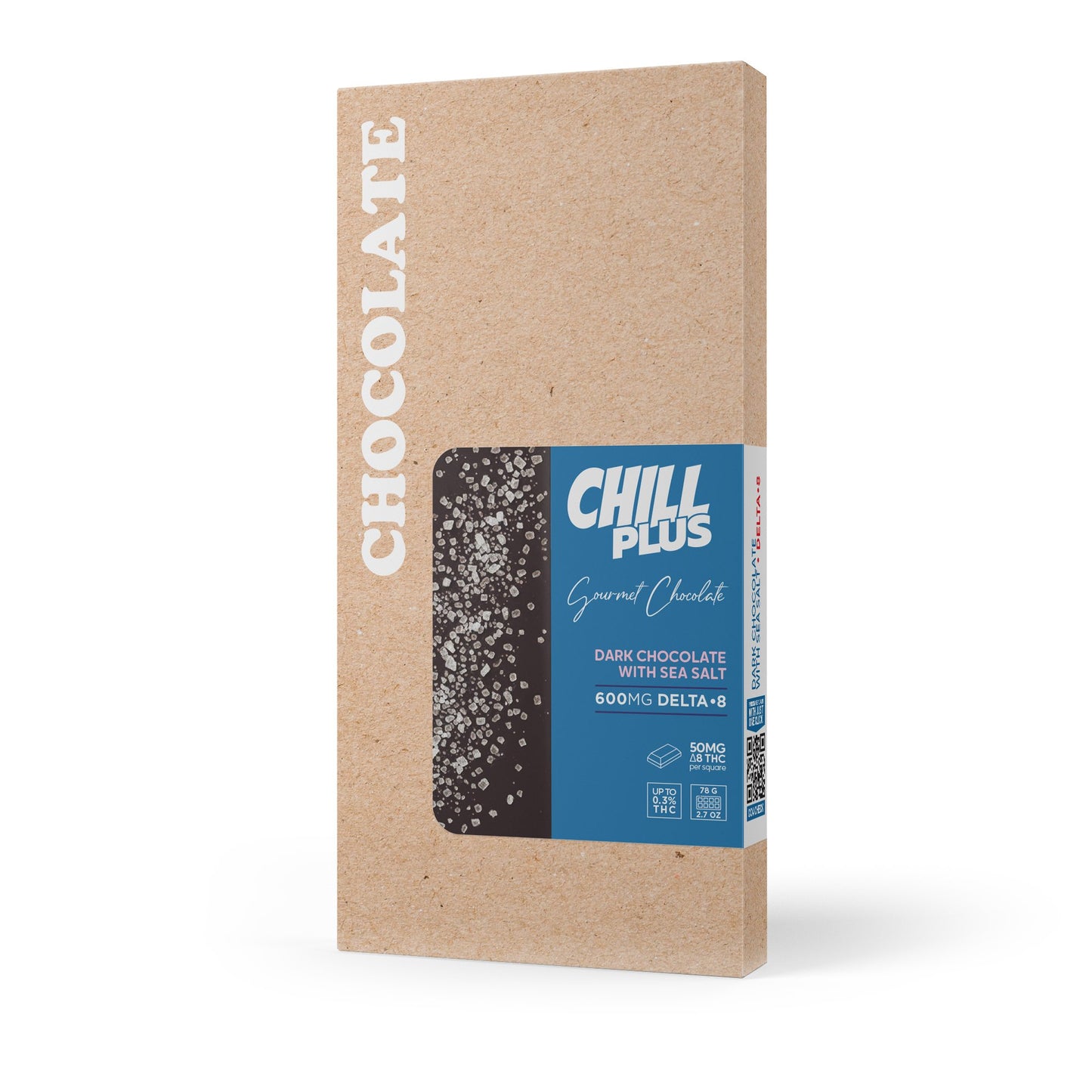 600mg Dark Chocolate & Sea Salt Bar – Delta 8 – Chill Plus