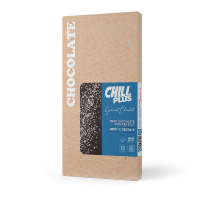 600mg Dark Chocolate & Sea Salt Bar – Delta 8 – Chill Plus