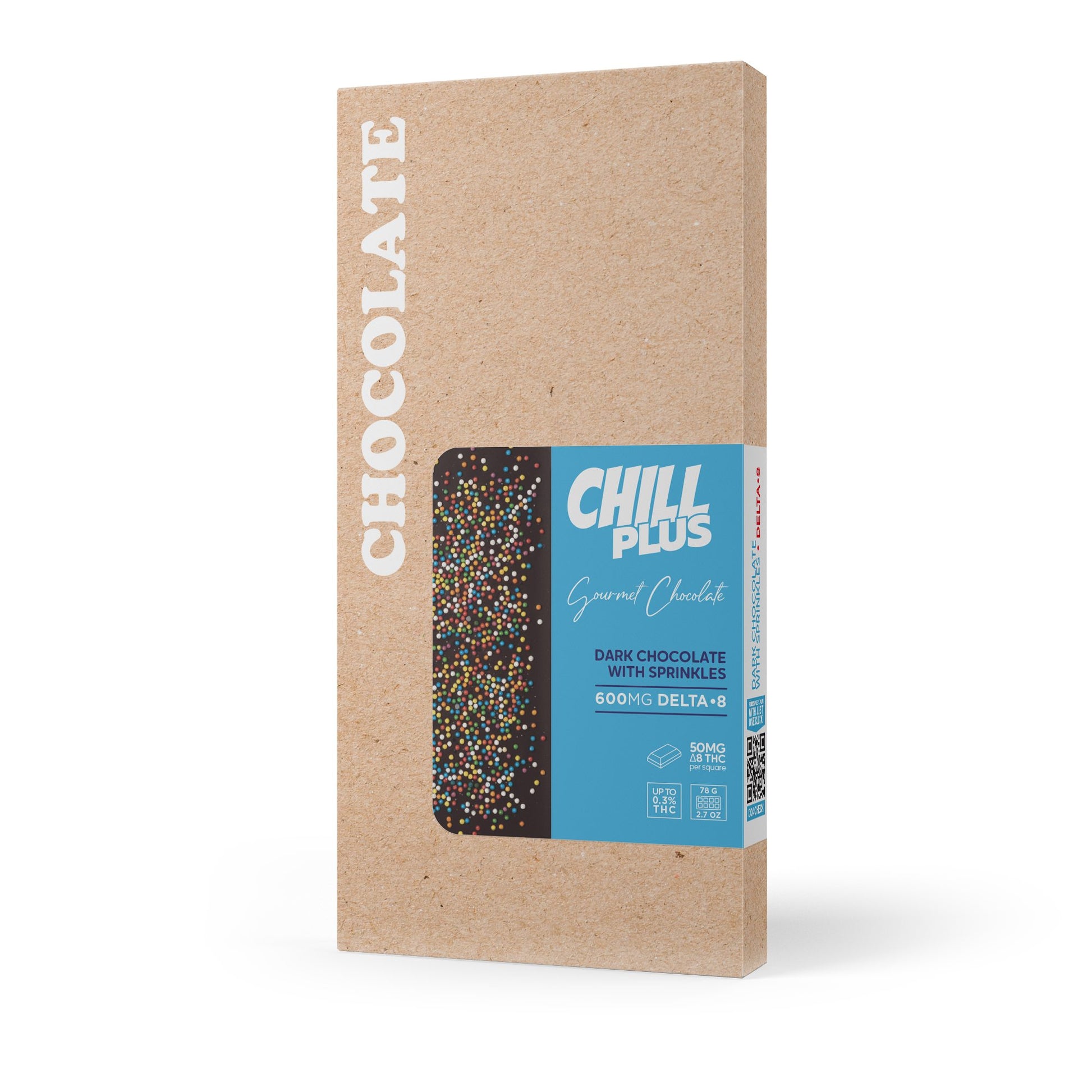 600mg Dark Chocolate & Sprinkles Bar – Delta 8 – Chill Plus