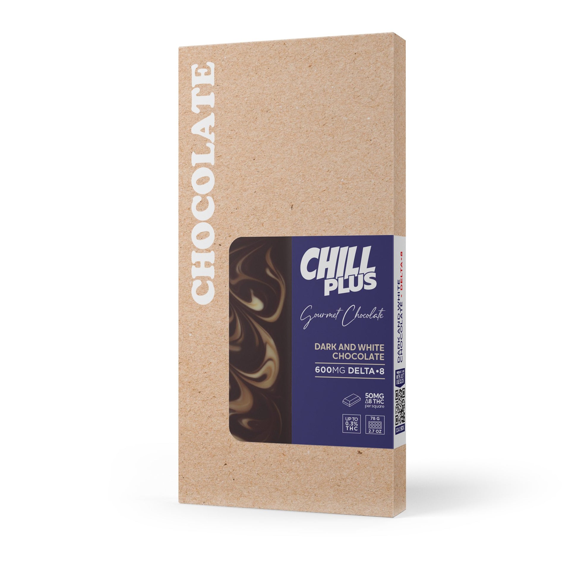 600mg Dark & White Chocolate Bar – Delta 8 – Chill Plus