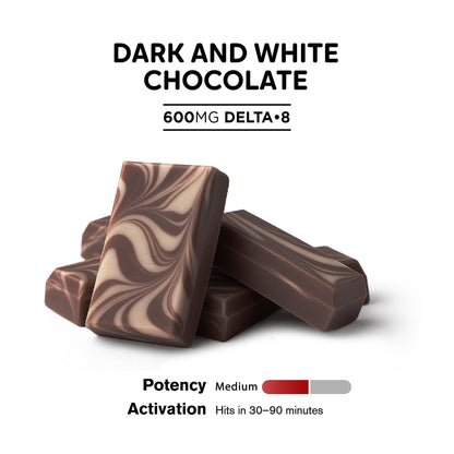 600mg Dark & White Chocolate Bar – Delta 8 – Chill Plus