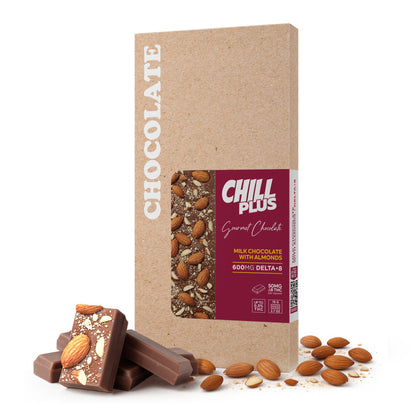 600mg Milk Chocolate & Almonds Bar – Delta 8 – Chill Plus