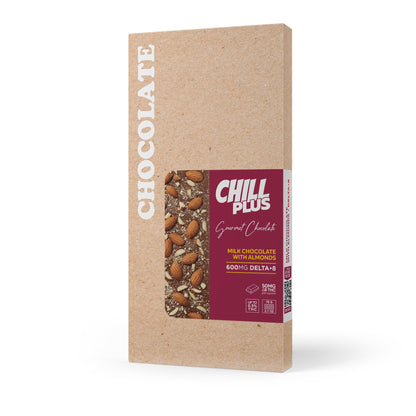 600mg Milk Chocolate & Almonds Bar – Delta 8 – Chill Plus