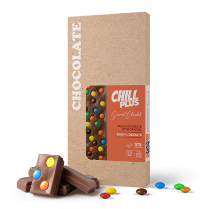 600mg Milk Chocolate & Candies Bar – Delta 8 – Chill Plus