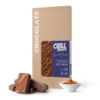 600mg Milk Chocolate & Caramel Bar – Delta 8 – Chill Plus