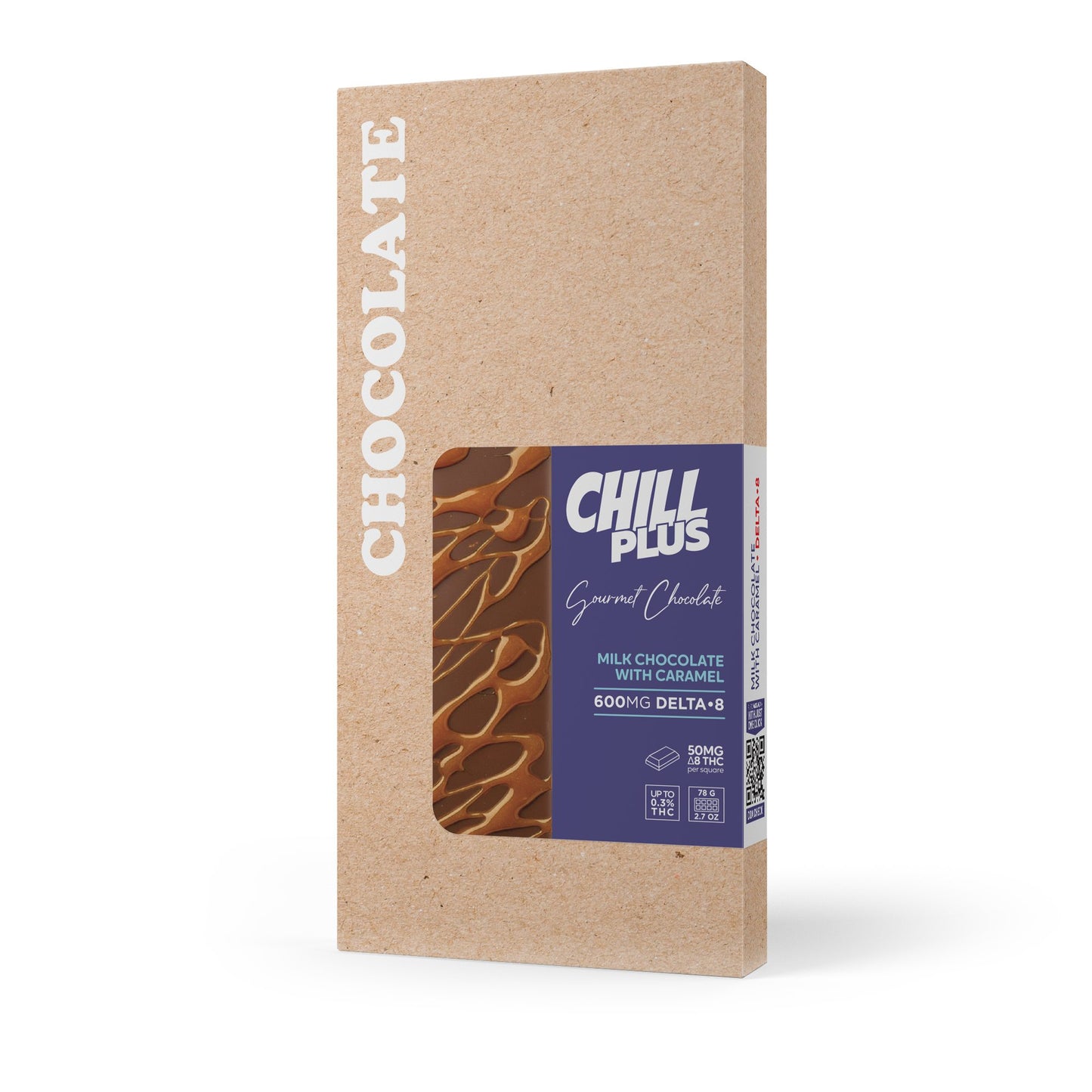 600mg Milk Chocolate & Caramel Bar – Delta 8 – Chill Plus