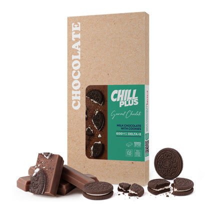 600mg Milk Chocolate & Cookies Bar – Delta 8 – Chill Plus