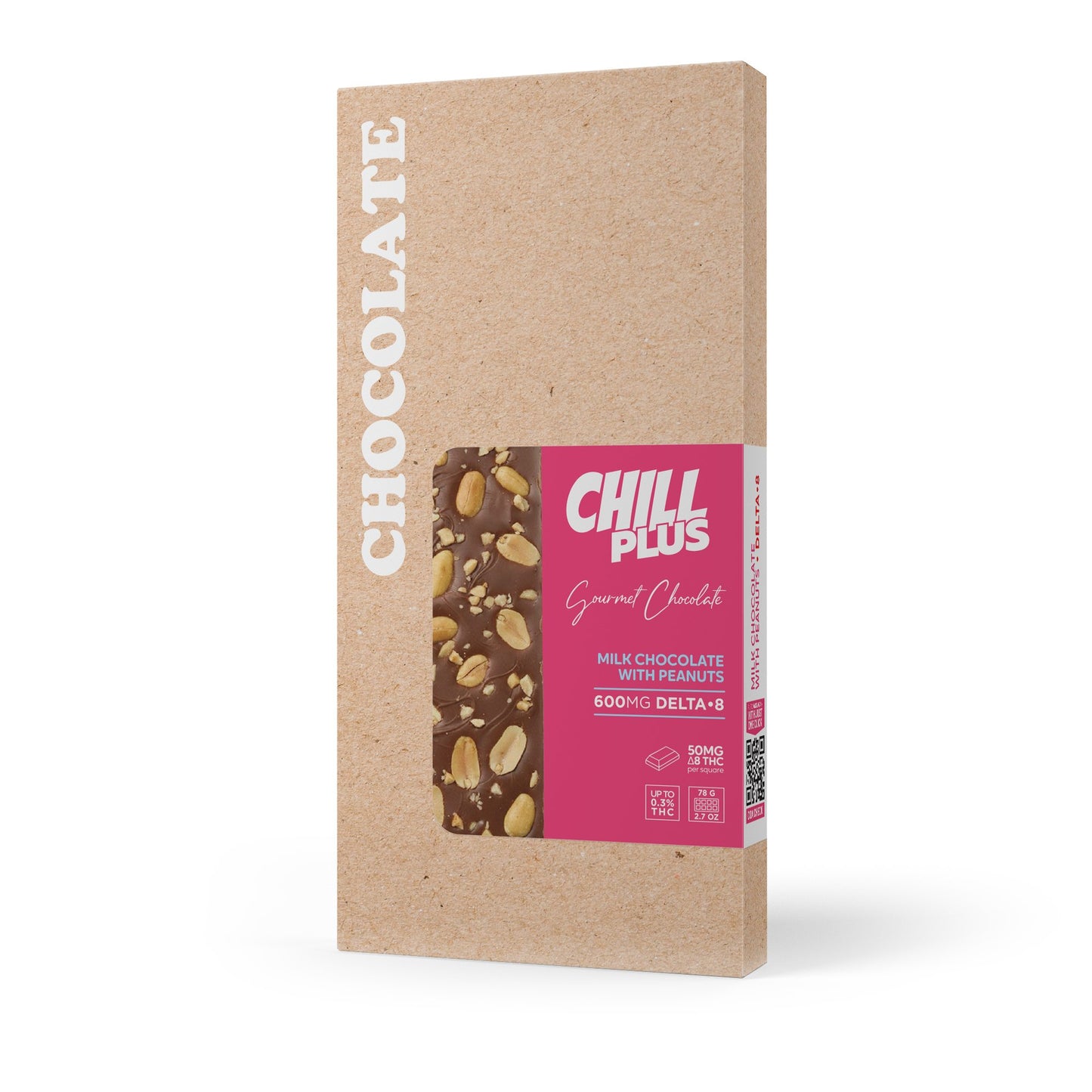 600mg Milk Chocolate & Peanuts Bar – Delta 8 – Chill Plus