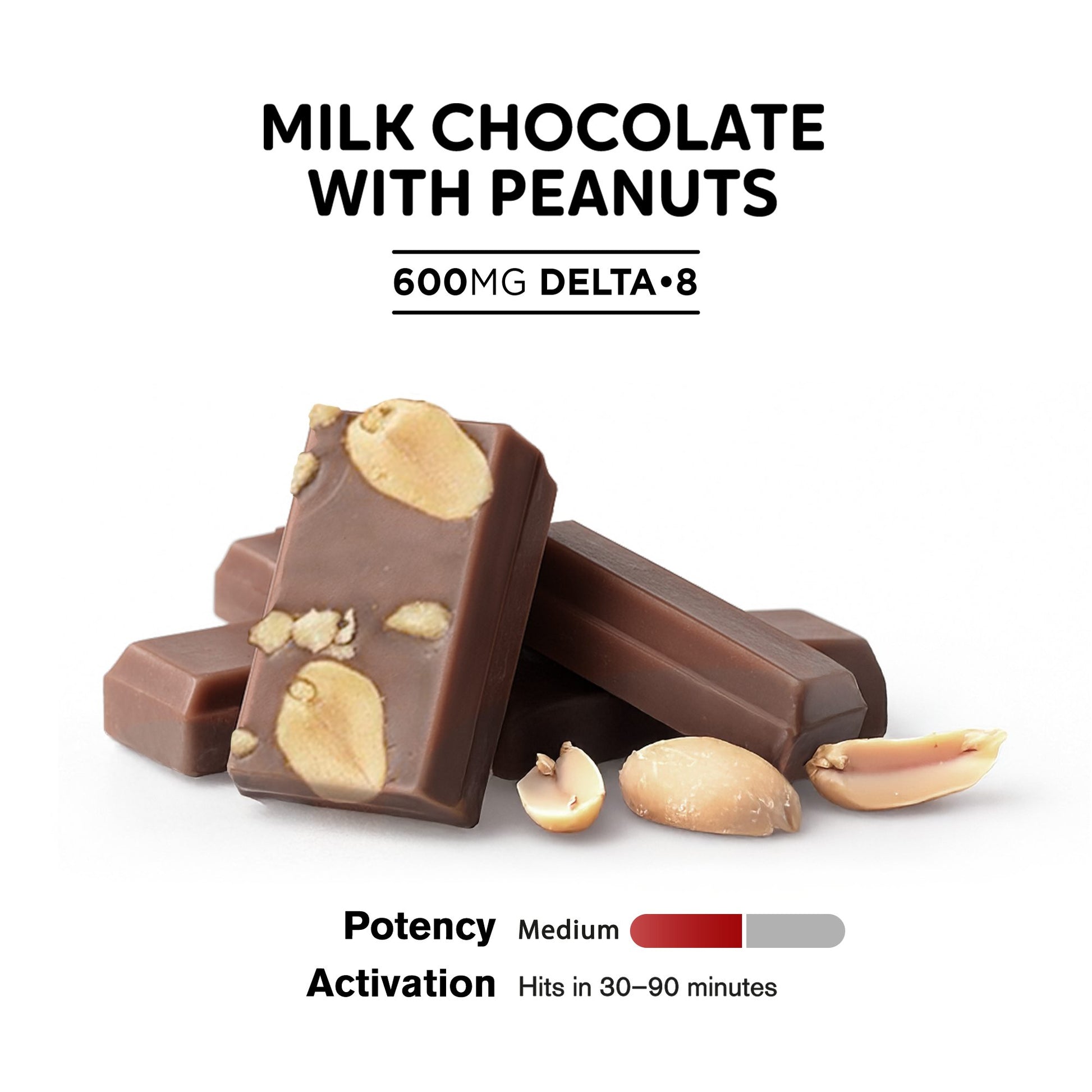 600mg Milk Chocolate & Peanuts Bar – Delta 8 – Chill Plus