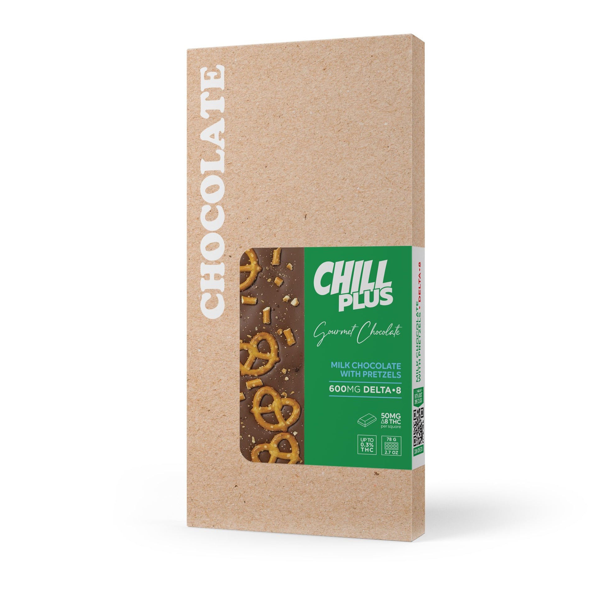 600mg Milk Chocolate & Pretzels Bar – Delta 8 – Chill Plus