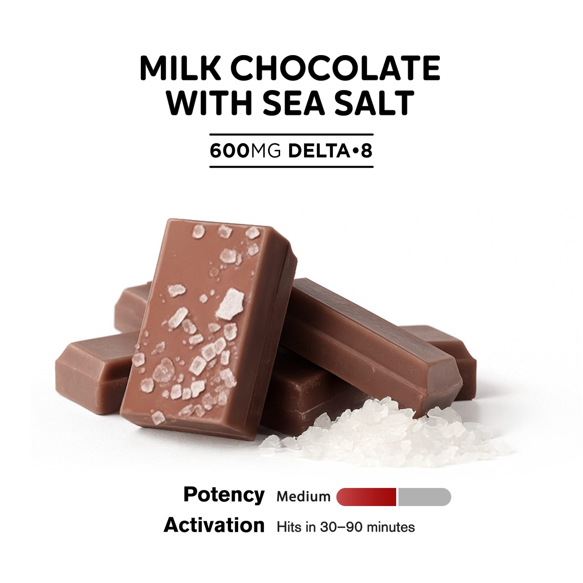 600mg Milk Chocolate & Sea Salt Bar – Delta 8 – Chill Plus