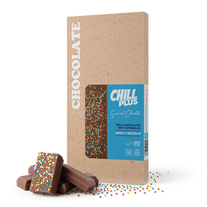 600mg Milk Chocolate & Sprinkles Bar – Delta 8 – Chill Plus