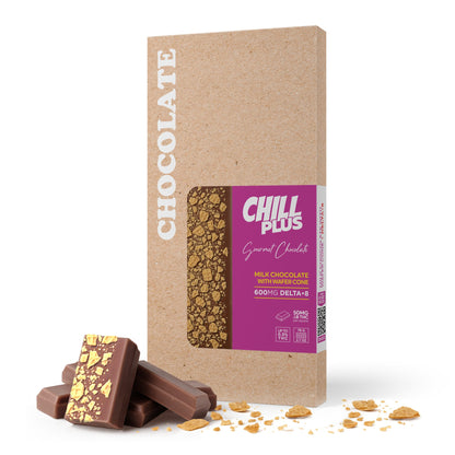 600mg Milk Chocolate & Wafer Cone Bar – Delta 8 – Chill Plus