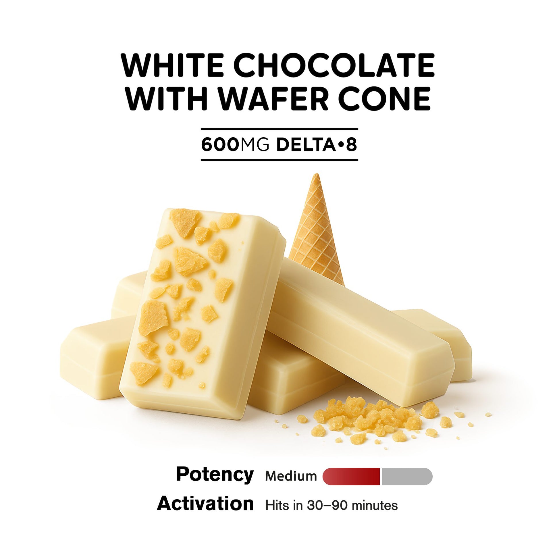 600mg White Chocolate Bar – Delta 8 – Chill Plus
