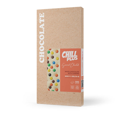 600mg White Chocolate & Candies Bar – Delta 8 – Chill Plus