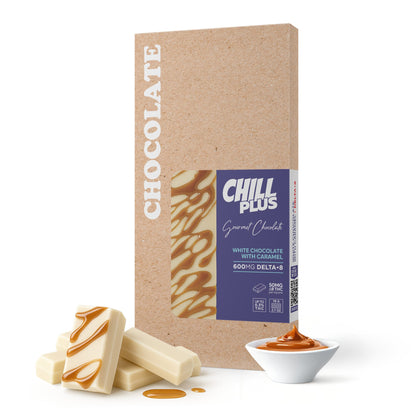 600mg White Chocolate & Caramel Bar – Delta 8 – Chill Plus