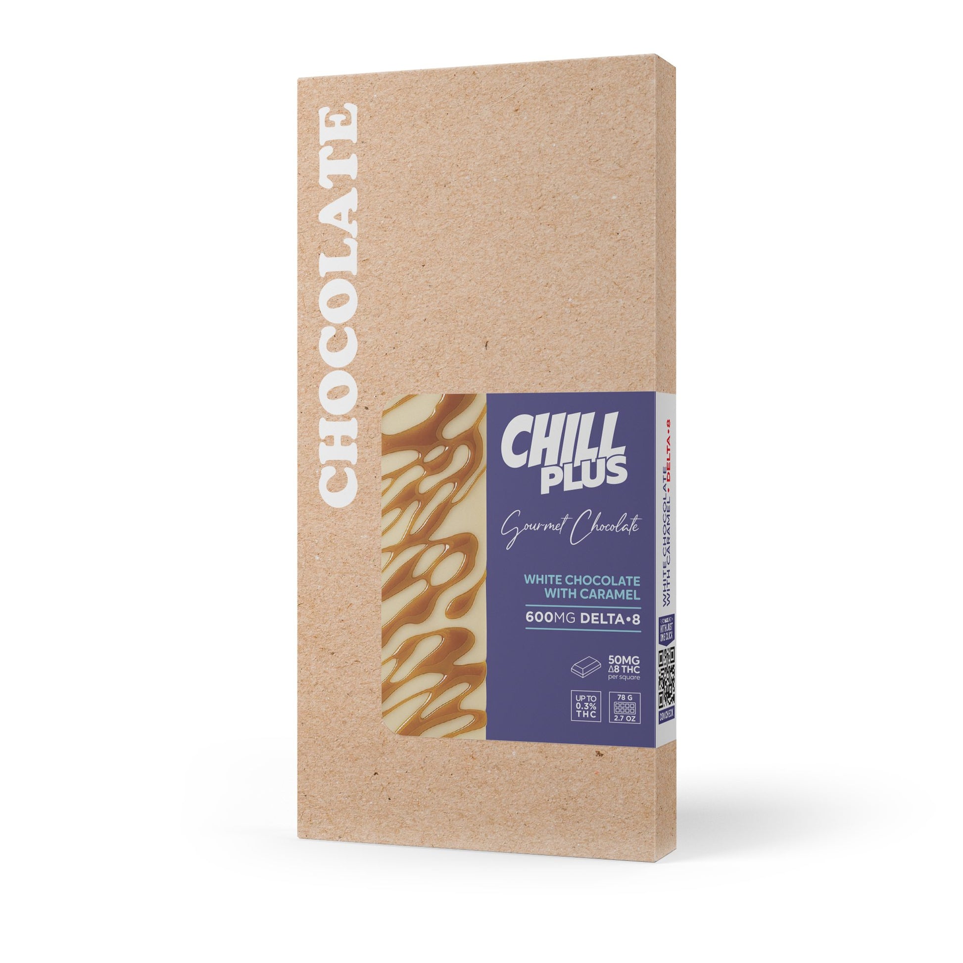 600mg White Chocolate & Caramel Bar – Delta 8 – Chill Plus
