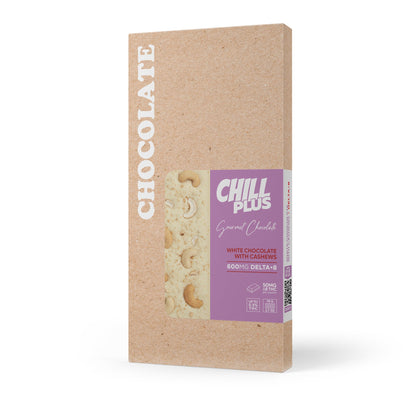 600mg White Chocolate & Cashews Bar – Delta 8 – Chill Plus