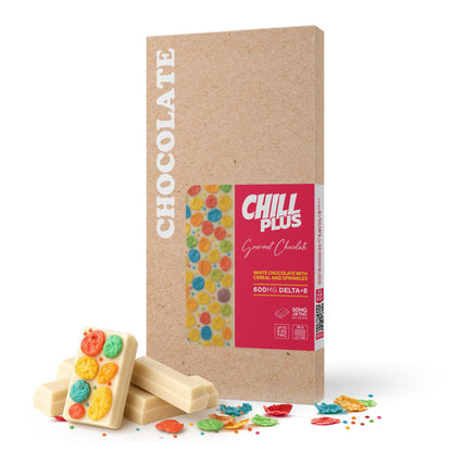 600mg White Chocolate with Cereal & Sprinkles Bar – Delta 8 – Chill Plus