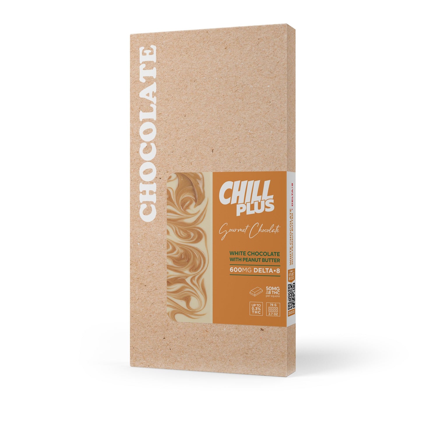 600mg White Chocolate & Peanut Butter Bar – D8 – Chill Plus