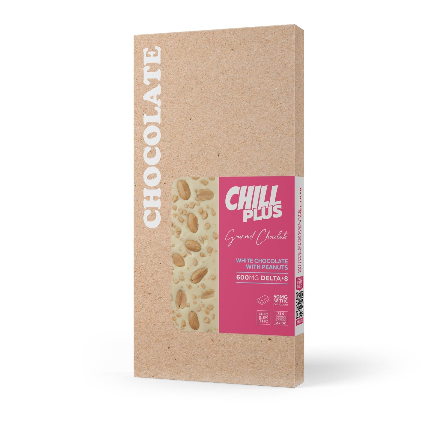 600mg White Chocolate & Peanuts Bar – Delta 8 – Chill Plus