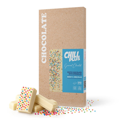 600mg White Chocolate & Sprinkles Bar – Delta 8 – Chill Plus