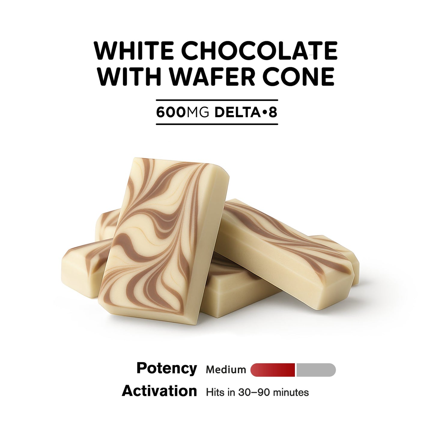 600mg White & Milk Chocolate Bar – Delta 8 – Chill Plus
