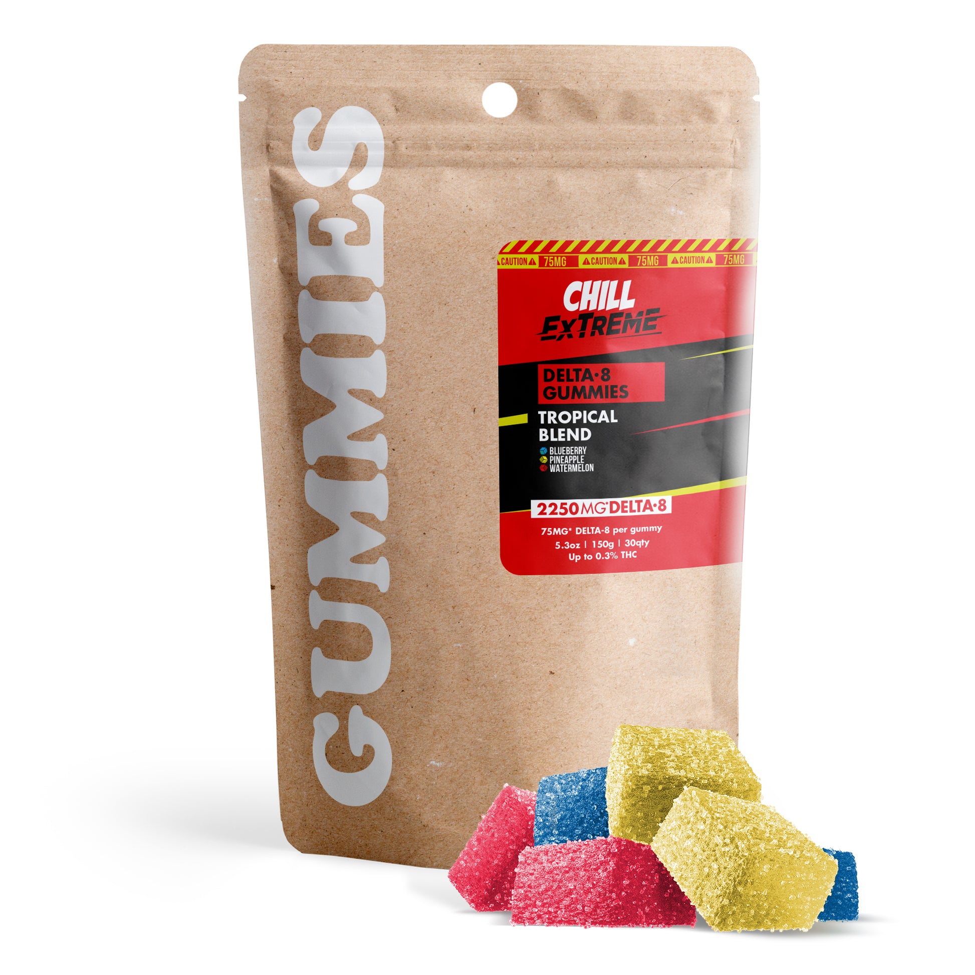 75mg Delta 8 Gummies - Tropical Mix - Chill Extreme