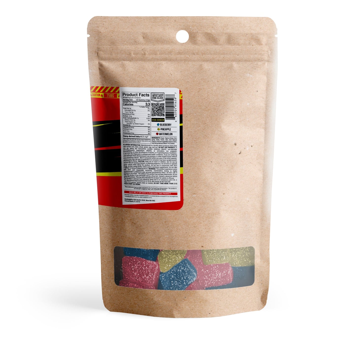 75mg Delta 8 Gummies - Tropical Mix - Chill Extreme