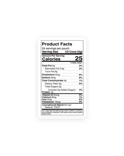 100mg Coconut Flakes + Milk Chocolate Waffle Cones - D8, THCP - Chill Plus