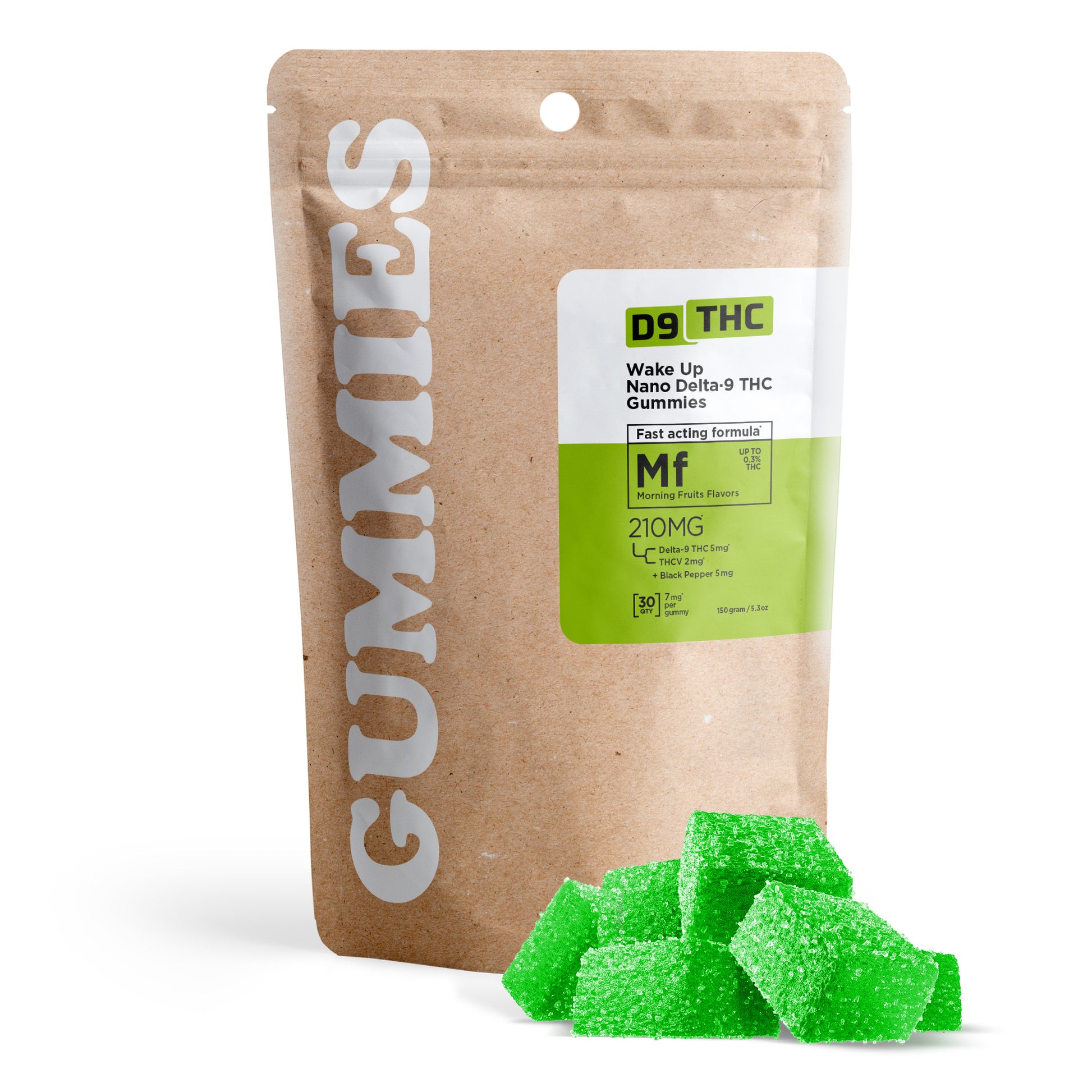 7mg Wake Up Nano Gummies - D9 & THCV Nano - Morning Fruits - D9 THC